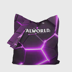 Сумка-шоппер Palworld логотип разлом фиолетовых плит