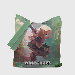 Сумка-шоппер Персонаж Minecraft ниндзя в прыжке