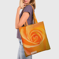 Сумка-шопер Оранжевая роза - woman, цвет: 3D-принт — фото 2