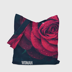 Сумка-шоппер Красная роза на чёрном - woman