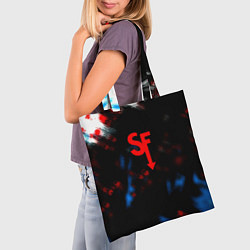 Сумка-шопер Салли фейс текстура краски, цвет: 3D-принт — фото 2
