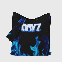 Сумка-шопер Dayz синий огонь лого, цвет: 3D-принт