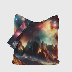 Сумка-шопер Space landscape with mountains, цвет: 3D-принт