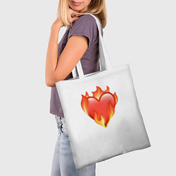 Сумка-шопер Сердце в огне эмодзи, цвет: 3D-принт — фото 2