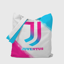 Сумка-шопер Juventus neon gradient style, цвет: 3D-принт
