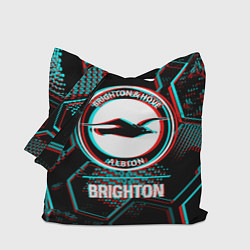 Сумка-шоппер Brighton FC в стиле glitch на темном фоне