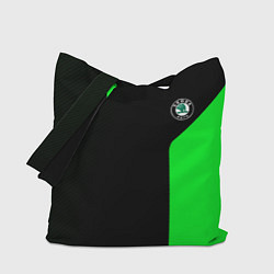 Сумка-шопер Skoda pattern sport green, цвет: 3D-принт