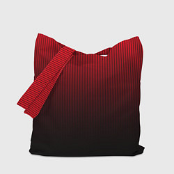 Сумка-шопер Красно-чёрный градиент в полоску, цвет: 3D-принт