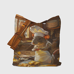 Сумка-шопер Крыса повар готовит на кухне, цвет: 3D-принт