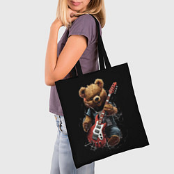 Сумка-шопер Большой плюшевый медведь играет на гитаре, цвет: 3D-принт — фото 2