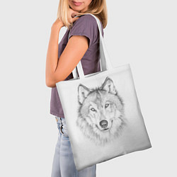 Сумка-шопер Нарисованный волк зубами щёлк, цвет: 3D-принт — фото 2