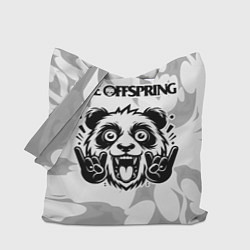 Сумка-шоппер The Offspring рок панда на светлом фоне
