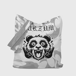 Сумка-шоппер Burzum рок панда на светлом фоне