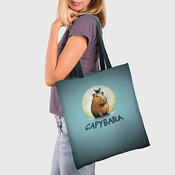 Сумка-шопер Капибара с птичкой на голове, цвет: 3D-принт — фото 2