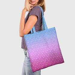 Сумка-шопер Звёздный градиент голубой и розовый, цвет: 3D-принт — фото 2