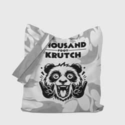 Сумка-шоппер Thousand Foot Krutch рок панда на светлом фоне