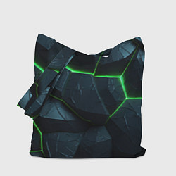 Сумка-шоппер Abstract dark green geometry style