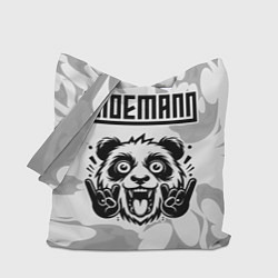 Сумка-шоппер Lindemann рок панда на светлом фоне