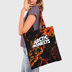 Сумка-шопер Arctic Monkeys red lava, цвет: 3D-принт — фото 2