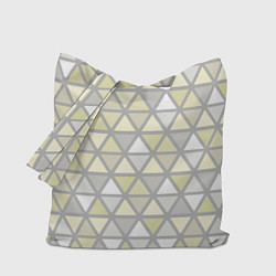 Сумка-шопер Паттерн геометрия светлый жёлто-серый, цвет: 3D-принт