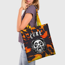 Сумка-шопер The Cure рок панда и огонь, цвет: 3D-принт — фото 2