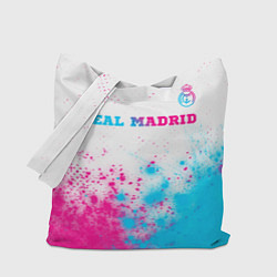 Сумка-шоппер Real Madrid neon gradient style посередине