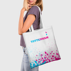 Сумка-шопер Tottenham neon gradient style посередине, цвет: 3D-принт — фото 2