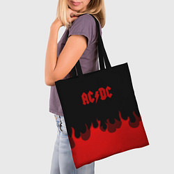 Сумка-шопер AC DC fire rock steel, цвет: 3D-принт — фото 2