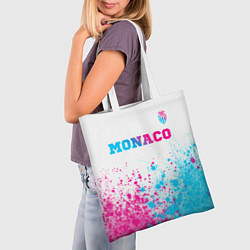 Сумка-шопер Monaco neon gradient style посередине, цвет: 3D-принт — фото 2