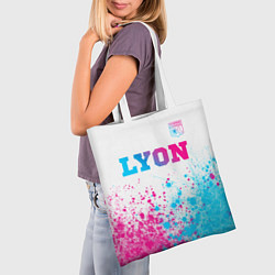 Сумка-шопер Lyon neon gradient style посередине, цвет: 3D-принт — фото 2