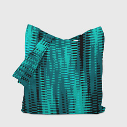 Сумка-шопер Бирюзовый абстрактные полосы, цвет: 3D-принт