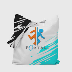 Сумка-шопер Portal краски текстура гейм, цвет: 3D-принт