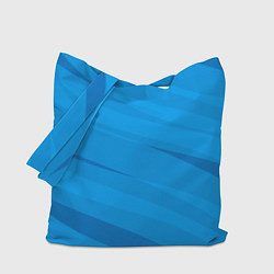 Сумка-шопер Насыщенный голубой полосами, цвет: 3D-принт