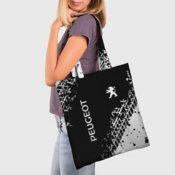 Сумка-шопер Пежо: следы от шин, цвет: 3D-принт — фото 2