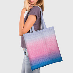 Сумка-шопер Tie-dye color gradient: pink-blue, цвет: 3D-принт — фото 2