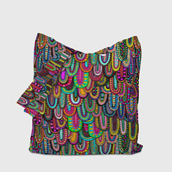 Сумка-шопер Абстрактные перья в стиле бохо, цвет: 3D-принт