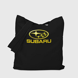 Сумка-шопер Subaru logo yellow, цвет: 3D-принт