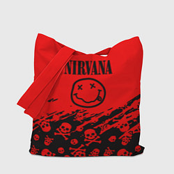 Сумка-шопер Nirvana rock skull, цвет: 3D-принт