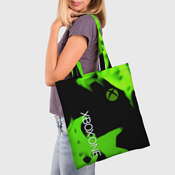 Сумка-шопер Xbox one green flame, цвет: 3D-принт — фото 2