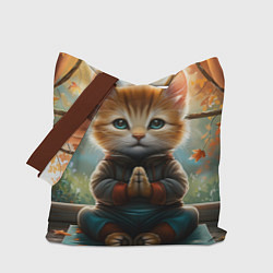 Сумка-шоппер Медитирующий кот цветной