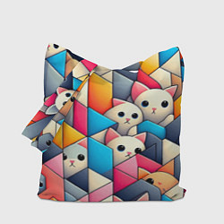 Сумка-шопер Geometric pattern with kittens - ai art, цвет: 3D-принт