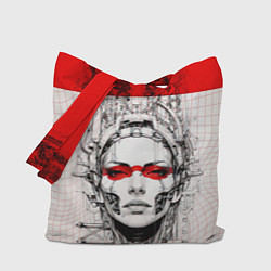 Сумка-шопер Футуристичная женщина-андроид, цвет: 3D-принт