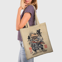Сумка-шопер Жаба самурай - japan aesthetic, цвет: 3D-принт — фото 2