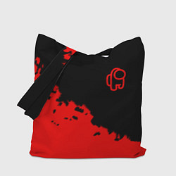 Сумка-шопер Among us красные краски, цвет: 3D-принт
