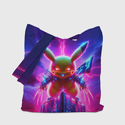 Сумка-шоппер Neon horror - cyber Pikachu