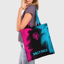Сумка-шопер Sally Face - neon gradient по-центру, цвет: 3D-принт — фото 2