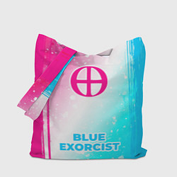 Сумка-шоппер Blue Exorcist neon gradient style по-центру