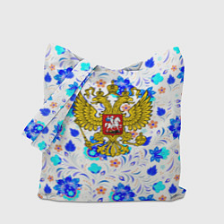 Сумка-шоппер Герб РФ гжель