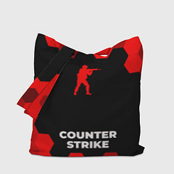 Сумка-шопер Counter Strike - red gradient по-центру, цвет: 3D-принт