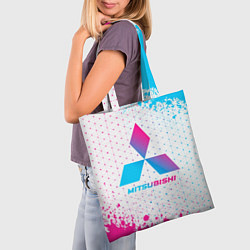 Сумка-шопер Mitsubishi neon gradient style, цвет: 3D-принт — фото 2